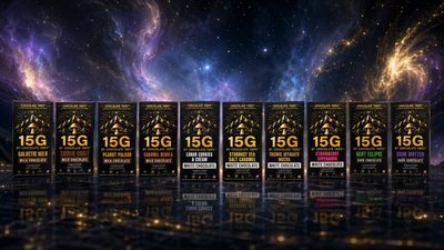 All ten flavors in a row, angle three